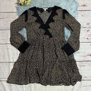 Topshop Lace Trim Ditsy Mini Dress in Multi Floral Sz 4